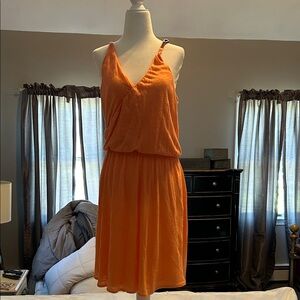 Massimo Dutti Vibrant Orange Mini Dress